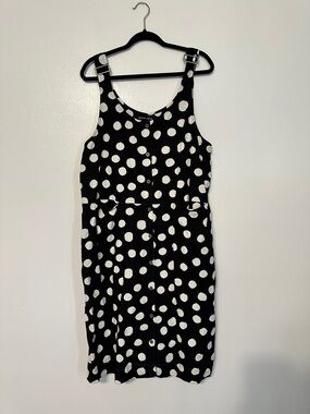 Gudrun Sjödén Polka Dot Button Front Pinafore Jumper Dress Black White Large